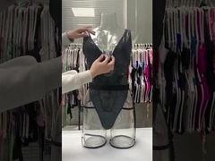 Ladies Deep V Sexy Tight One-Piece Swimsuit Bronzing Stitching Bikini